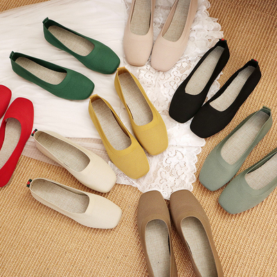 編まれた円形の頭部はFlats Shoesすべてのマッチの女性のなまけ者の女性を毎日平底