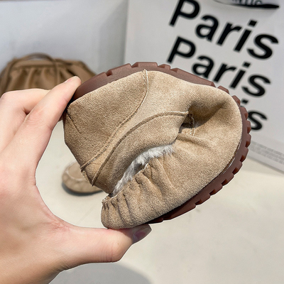 つま先のビロードの綿のPlushステップ1つのあたりの暖かく低いかかとは通勤者のために蹄鉄を打つ