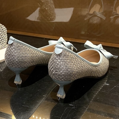 指されたヘッドShallow Mouth Business Elegant女性ハイヒールの靴のパッチワーク色